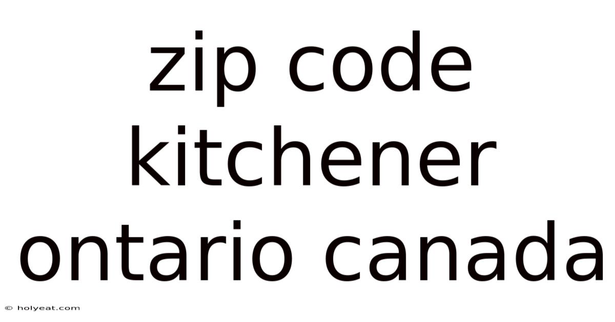 Zip Code Kitchener Ontario Canada
